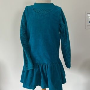 Vintage 90s Dress Cuties by Judy corduroy jumper w/ dot print mock turtleneck 6X